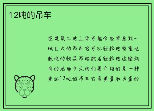 12吨的吊车
